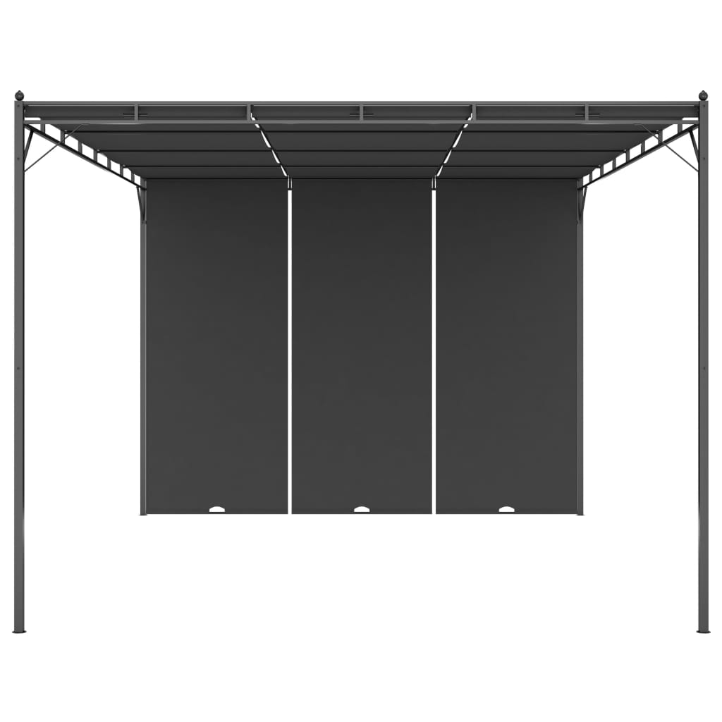 Tuinprieel Met Zijgordijn 4X3X2,25 M Antraciet