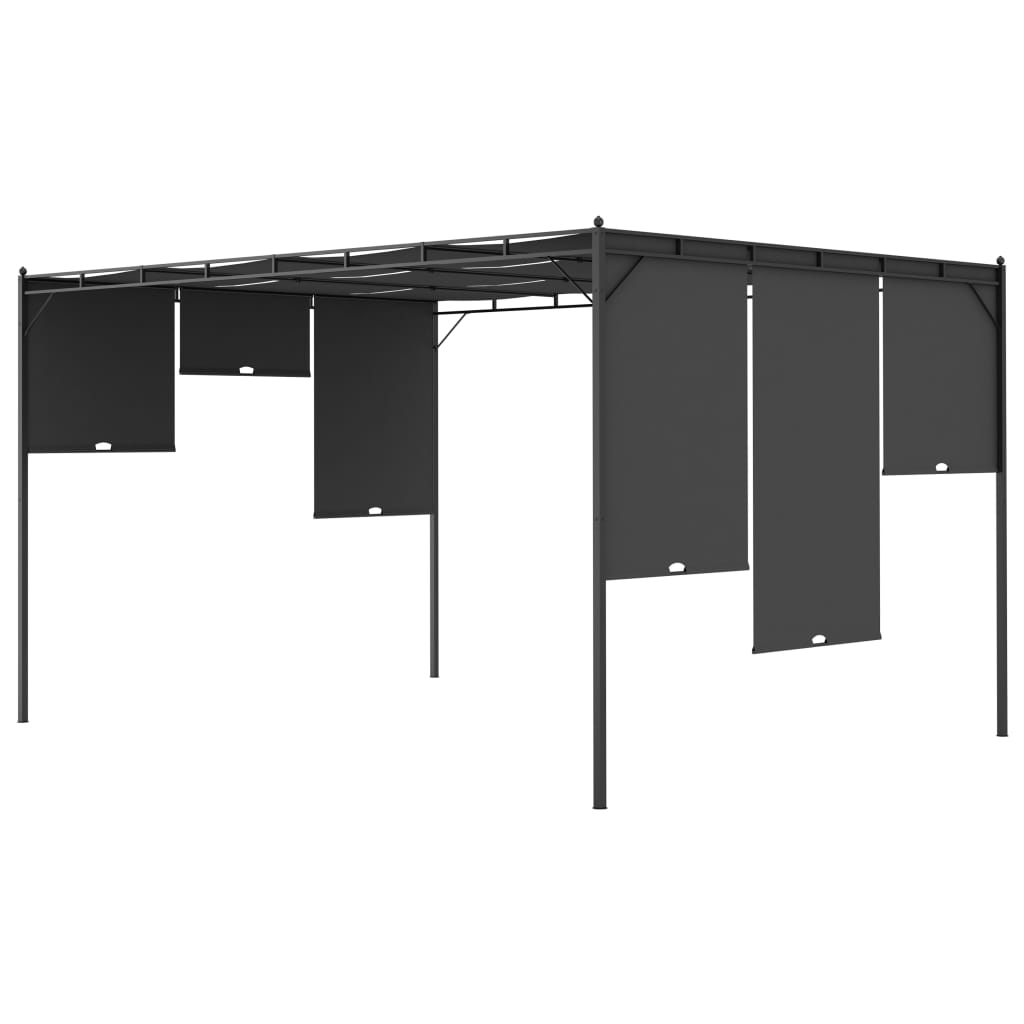 Tuinprieel Met Zijgordijn 4X3X2,25 M Antraciet
