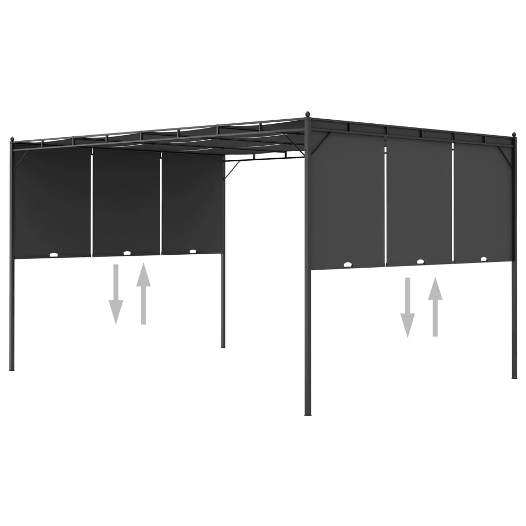 Tuinprieel Met Zijgordijn 4X3X2,25 M Antraciet