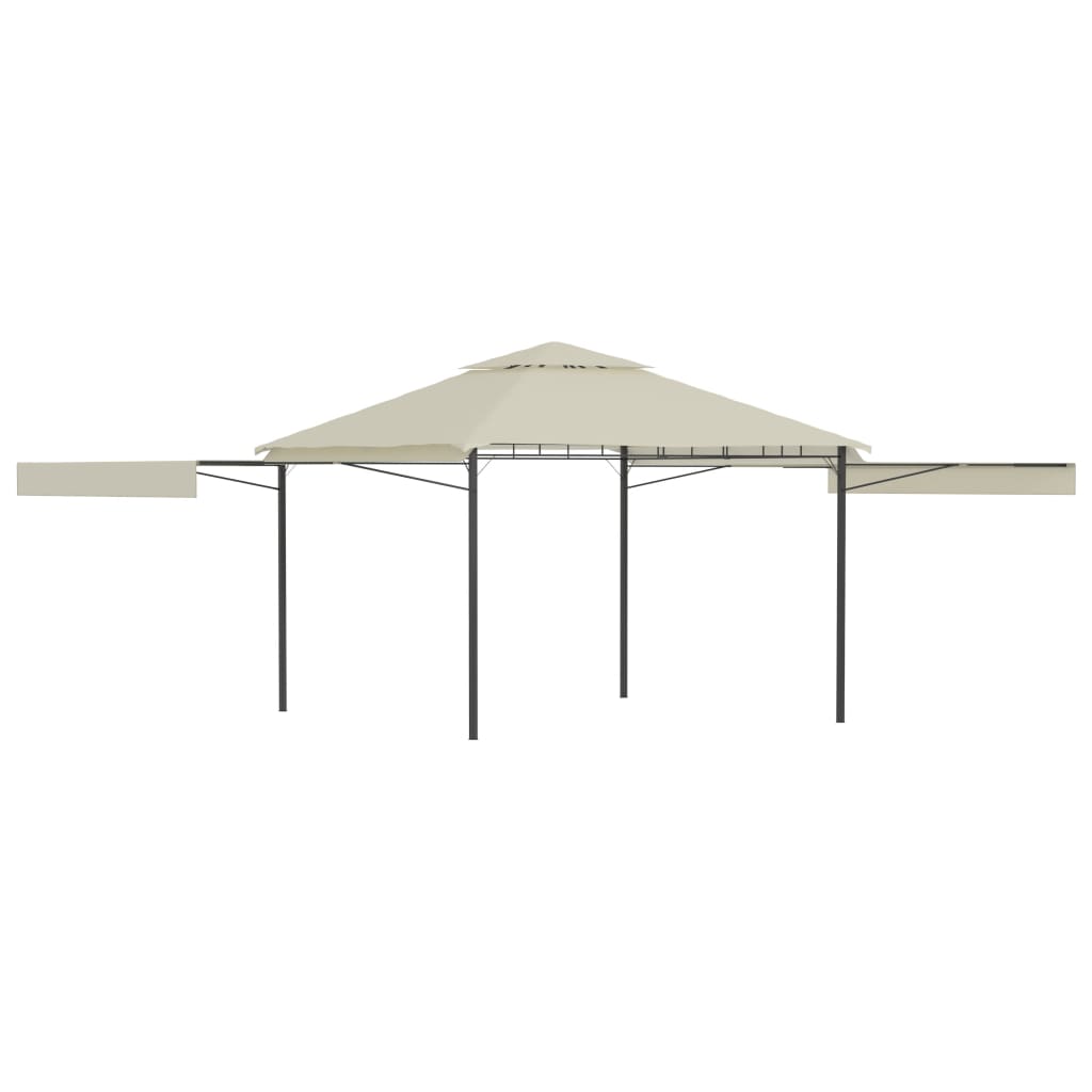 Pavillon mit einziehbaren Dächern, 180 g/m², 3 x 3 x 2,75 m, cremefarben