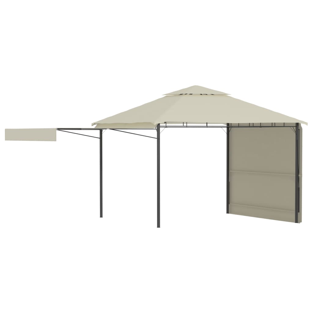Pavillon mit einziehbaren Dächern, 180 g/m², 3 x 3 x 2,75 m, cremefarben