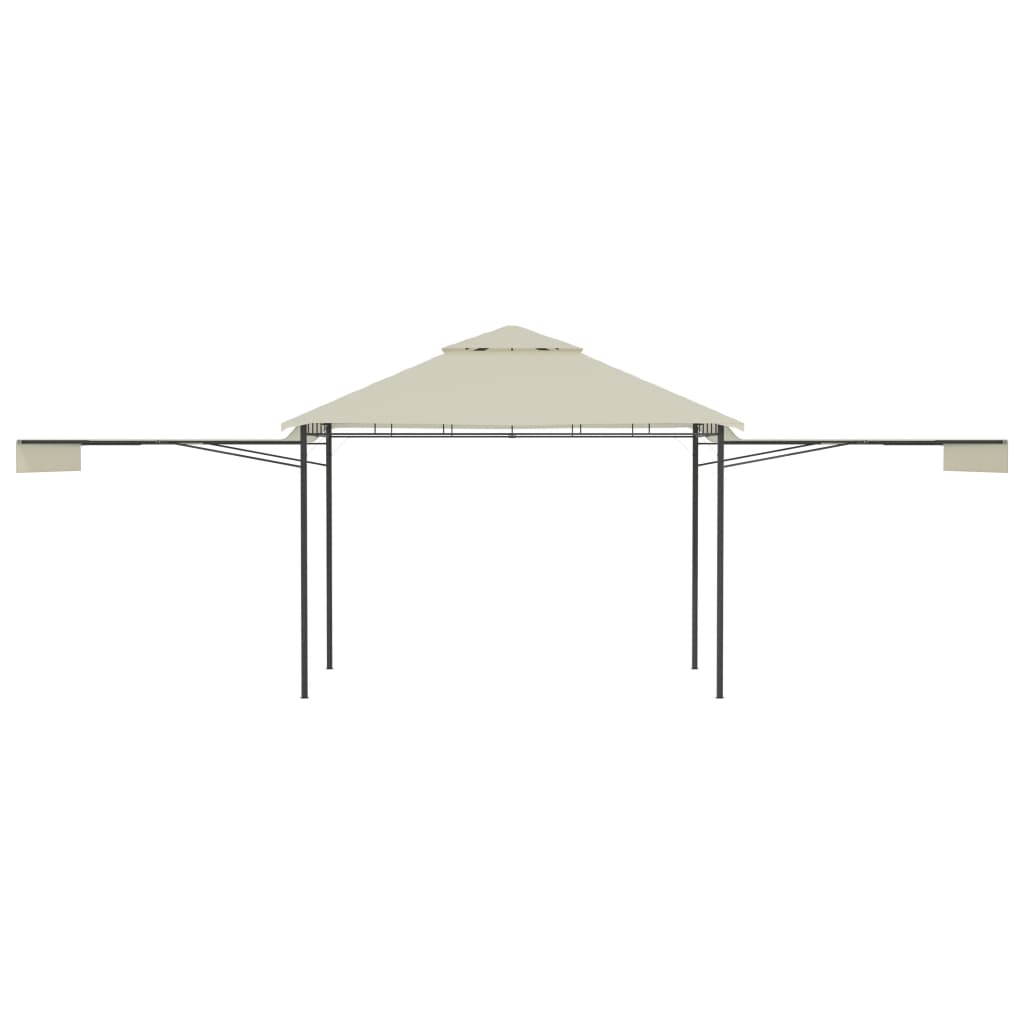 Pavillon mit einziehbaren Dächern, 180 g/m², 3 x 3 x 2,75 m, cremefarben