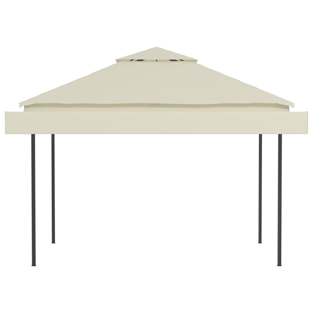 Pavillon mit einziehbaren Dächern, 180 g/m², 3 x 3 x 2,75 m, cremefarben