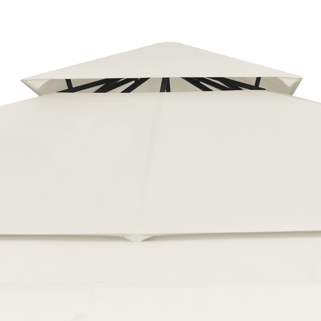 Pavillon mit einziehbaren Dächern, 180 g/m², 3 x 3 x 2,75 m, cremefarben
