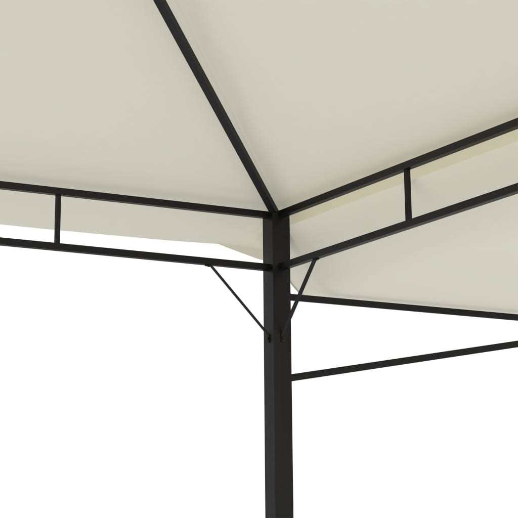 Pavillon mit einziehbaren Dächern, 180 g/m², 3 x 3 x 2,75 m, cremefarben