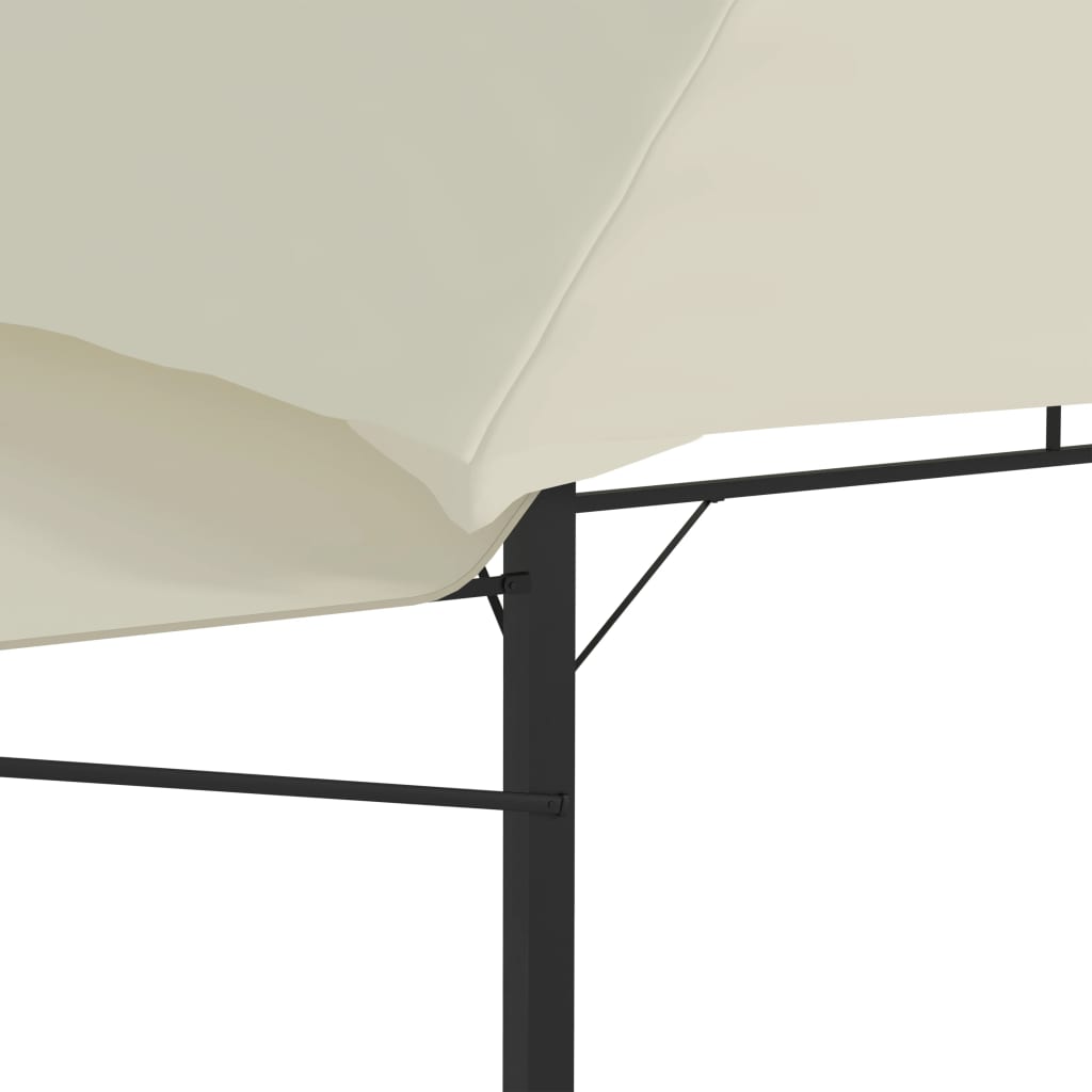 Pavillon mit einziehbaren Dächern, 180 g/m², 3 x 3 x 2,75 m, cremefarben