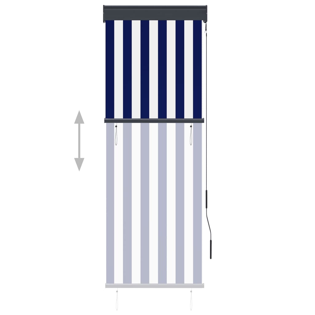 Rolgordijn Voor Buiten 60X250 Cm Blauw En Wit