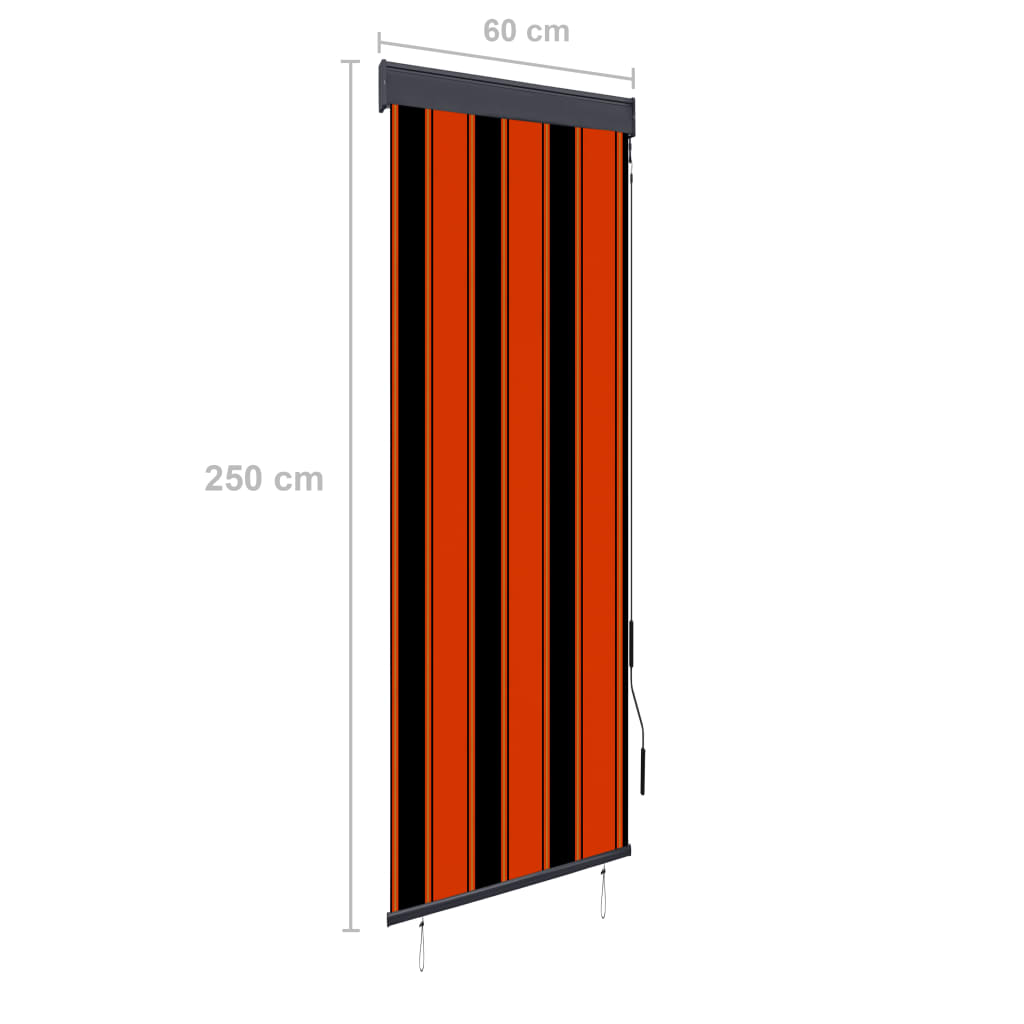 Rolgordijn Voor Buiten 60X250 Cm Oranje En Bruin