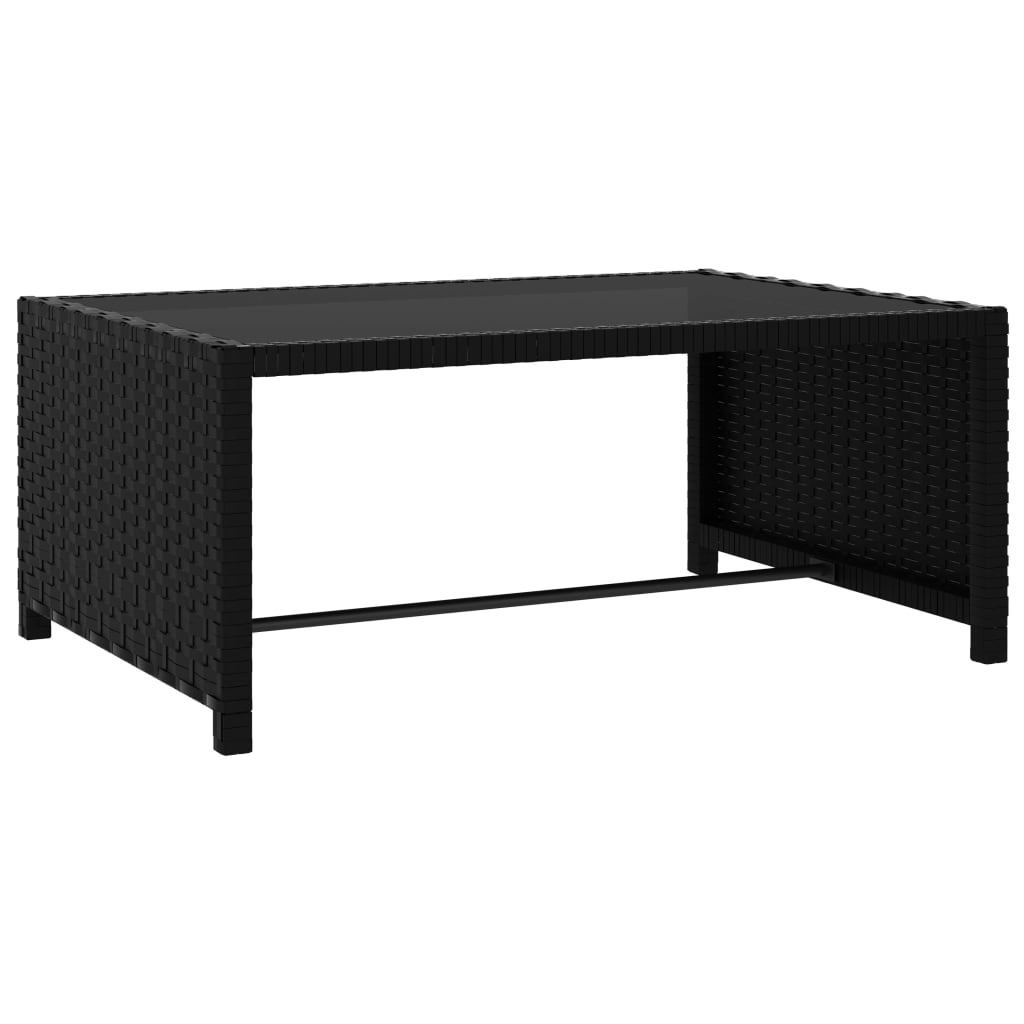 Ligbedden 2 St Met Tafel Poly Rattan Zwart