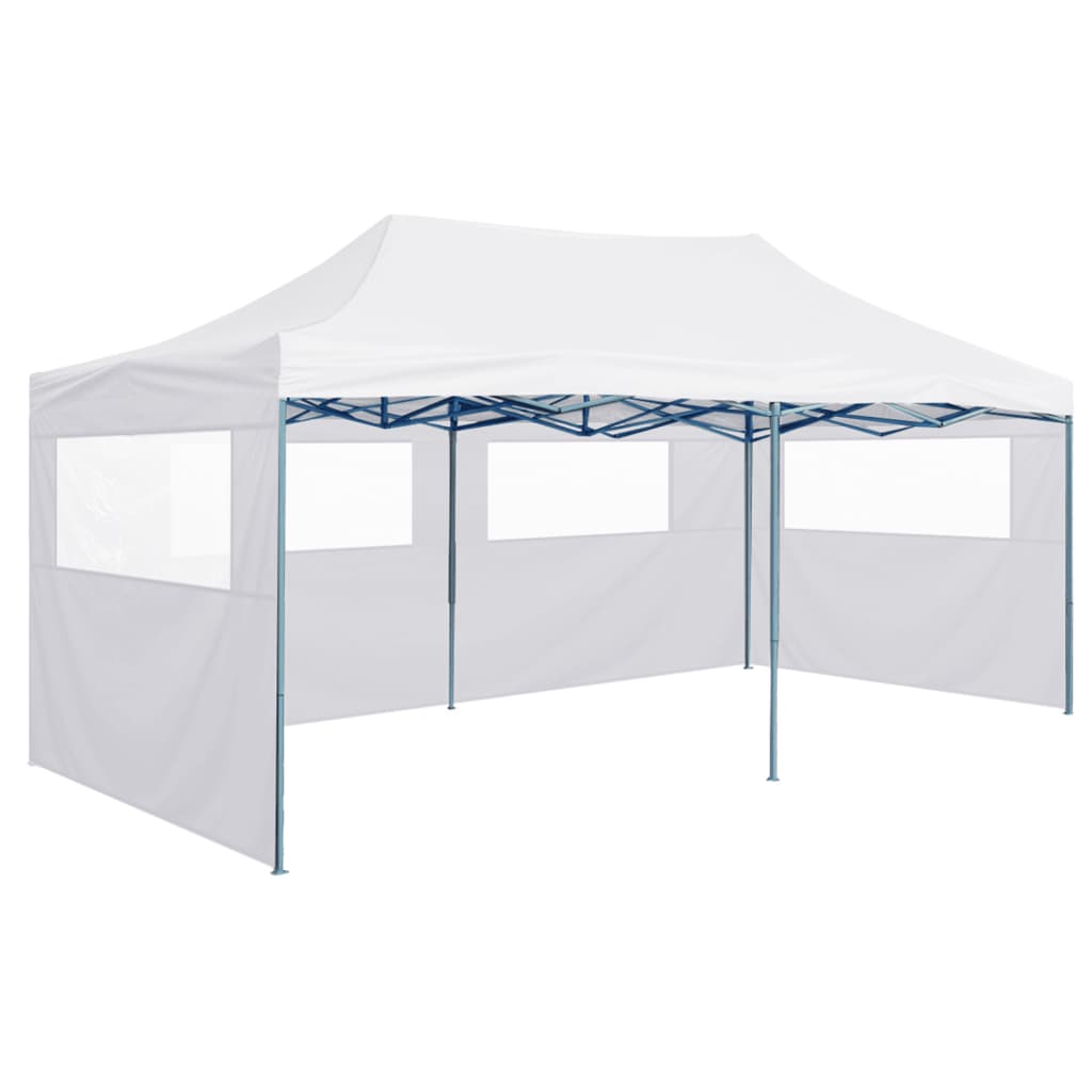 Partytent Met 4 Zijwanden Inklapbaar 3X6 M Staal Wit