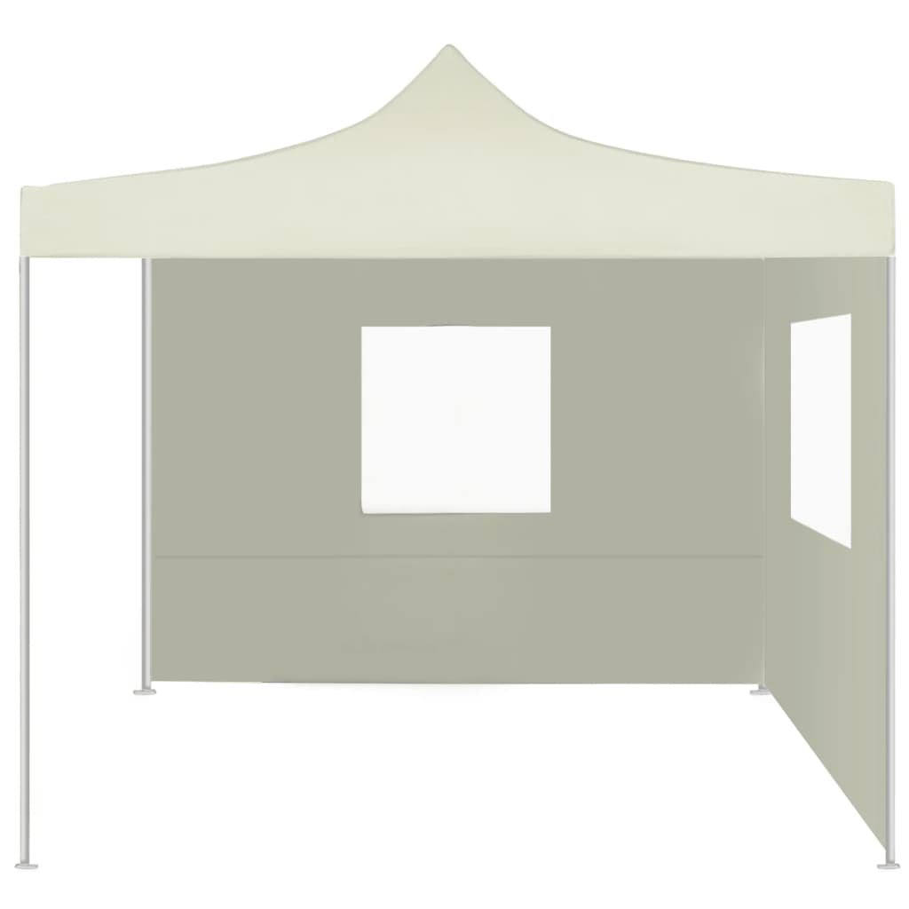 Partytent Met 2 Zijwanden Inklapbaar 2X2 M Staal Crème