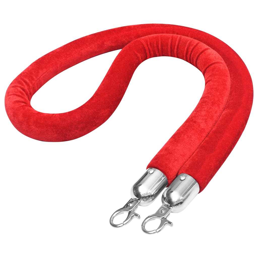 Absperrkordel aus Samt in Rot und Silber