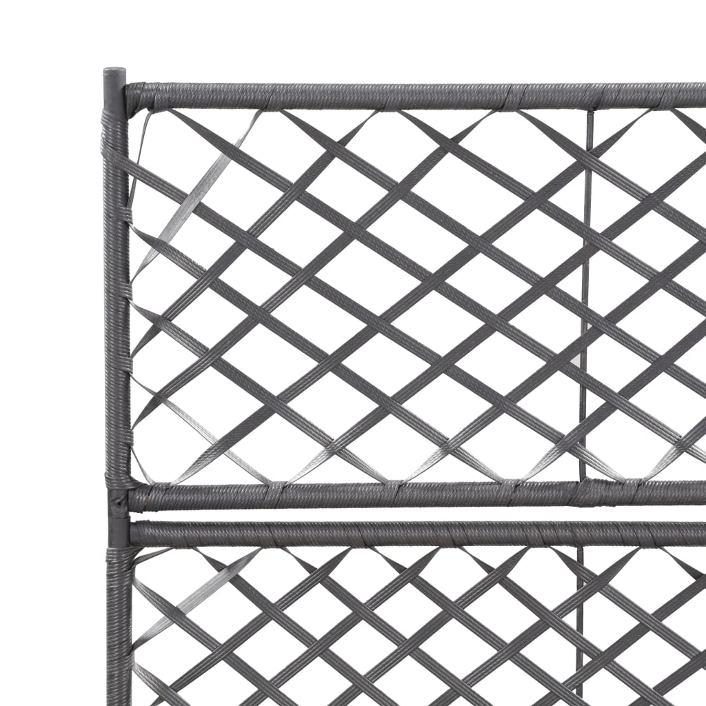 Latwerkplantenbak Verhoogd Met Potten 58X30X107 Cm Rattan Zwart