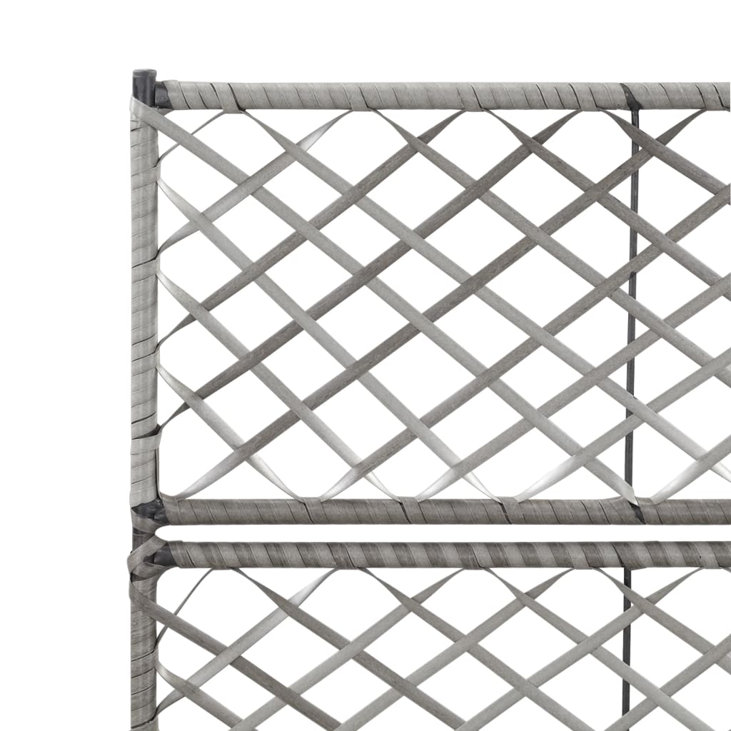 Latwerkplantenbak Verhoogd Met Potten 58X30X107 Cm Rattan Grijs