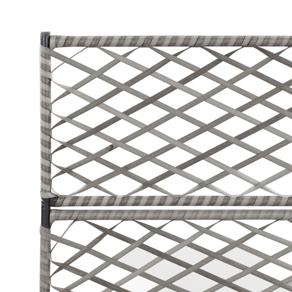 Latwerkplantenbak Verhoogd Met Potten 83X30X130 Cm Rattan Grijs