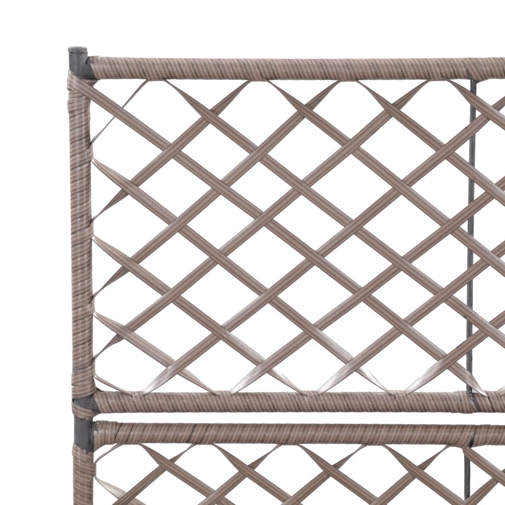 Latwerkplantenbak Verhoogd Met Potten 58X30X107 Cm Rattan Bruin