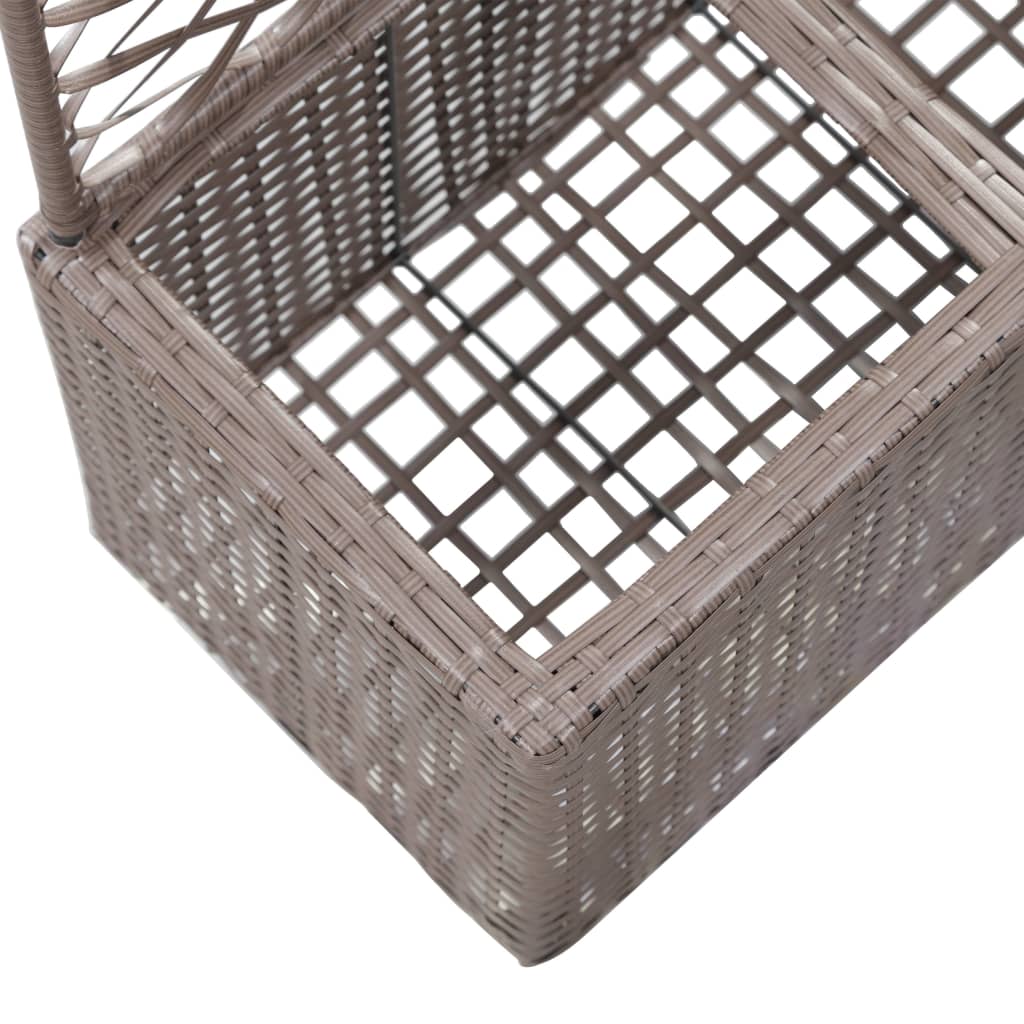 Latwerkplantenbak Verhoogd Met Potten 58X30X107 Cm Rattan Bruin