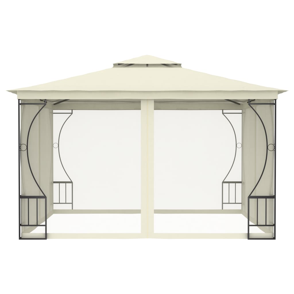 Pavillon mit Netzen 300 x 300 x 265 cm, cremefarben