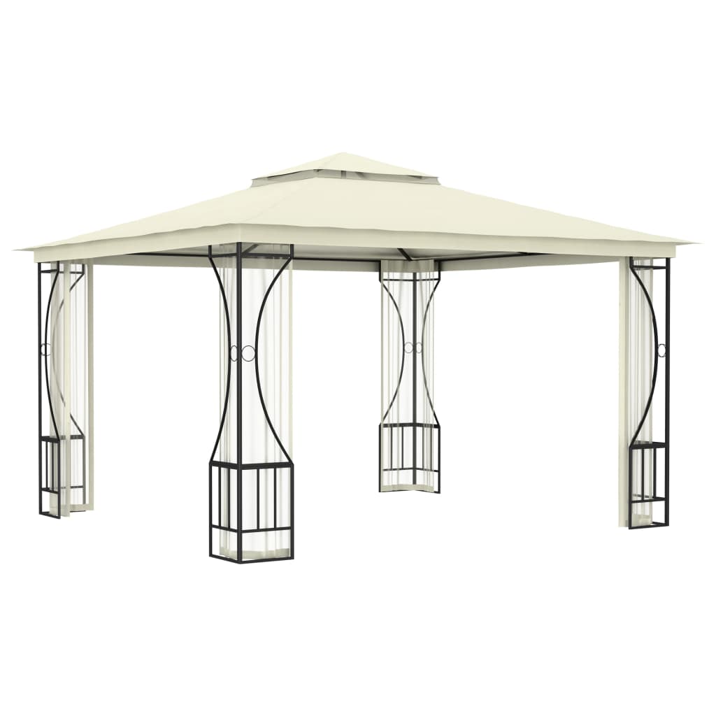 Pavillon mit Netzen 300 x 300 x 265 cm, cremefarben