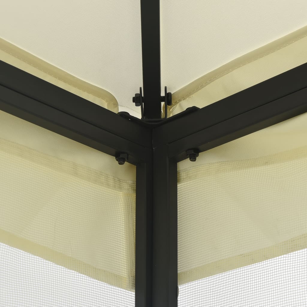 Pavillon mit Netzen 300 x 300 x 265 cm, cremefarben