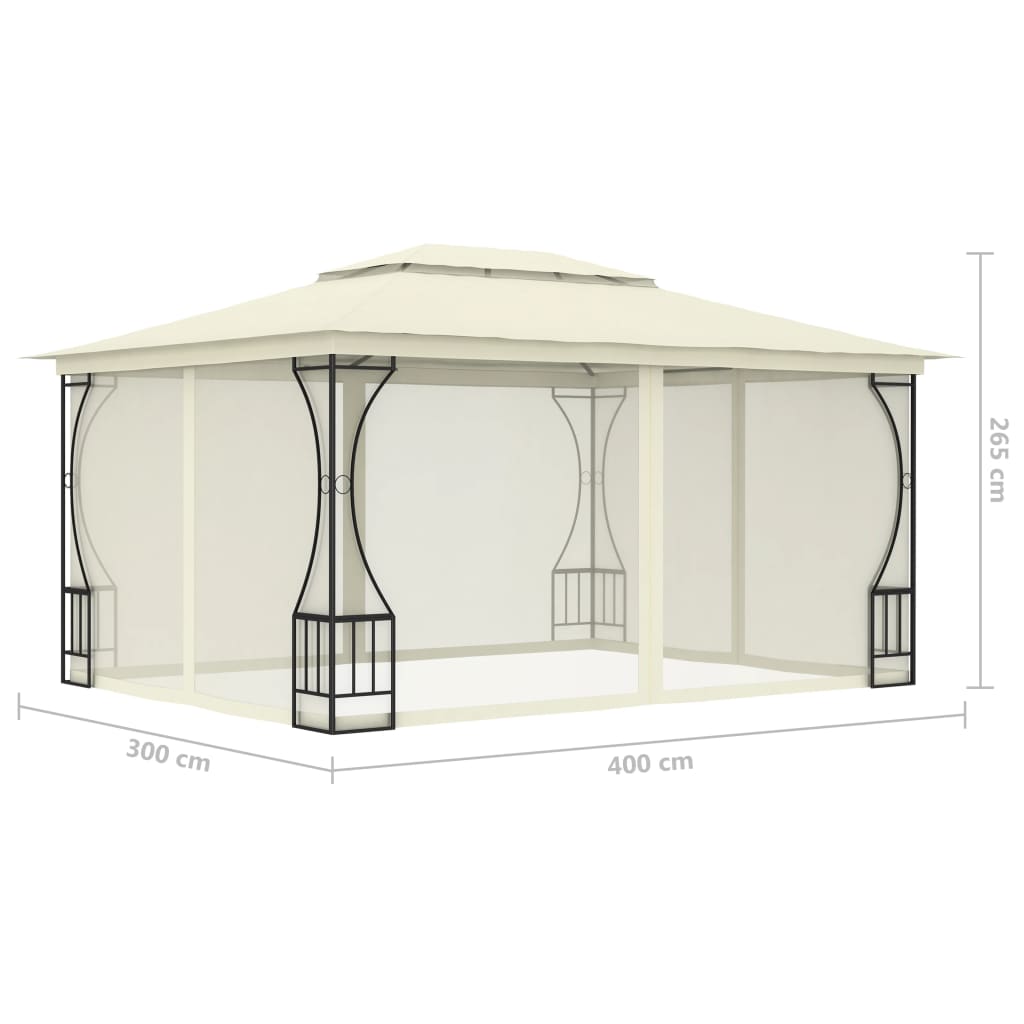 Prieel Met Netten 300X400X265 Cm Crèmekleurig