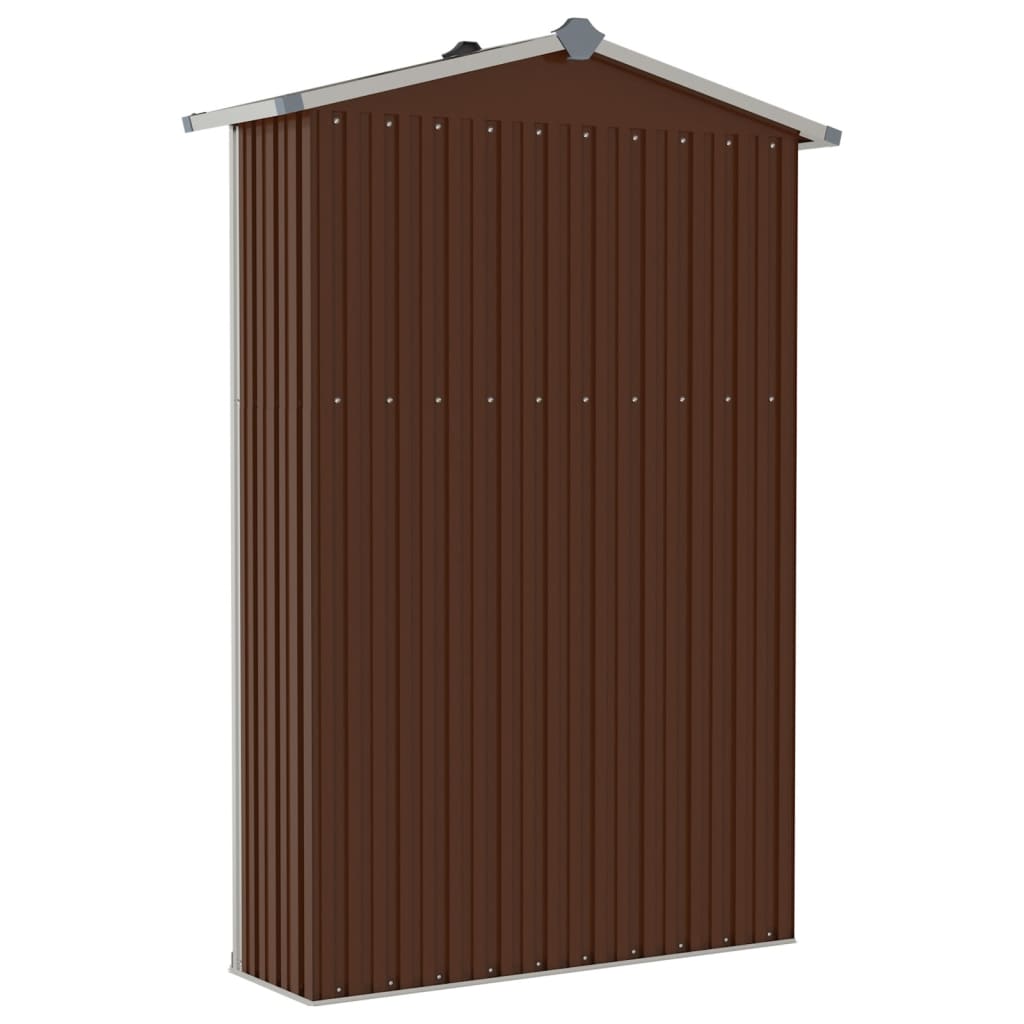 Tuinschuur 107,5X46X183 Cm Gegalvaniseerd Staal Bruin