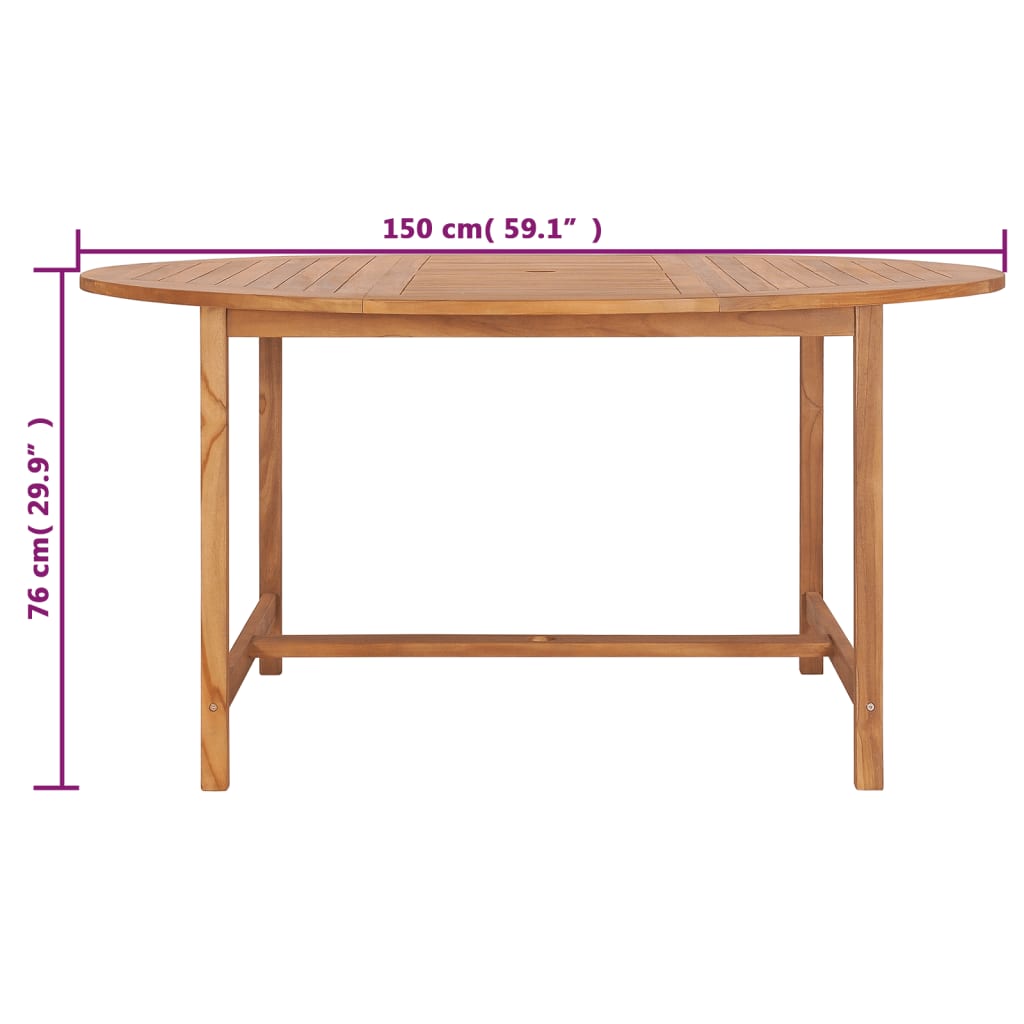 Tuintafel 150X76 Cm Massief Teakhout