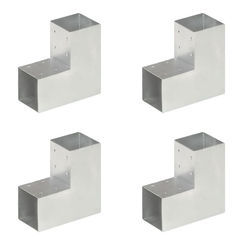 Paalverbindingen 4 St L-Vorm 91X91 Mm Gegalvaniseerd Metaal