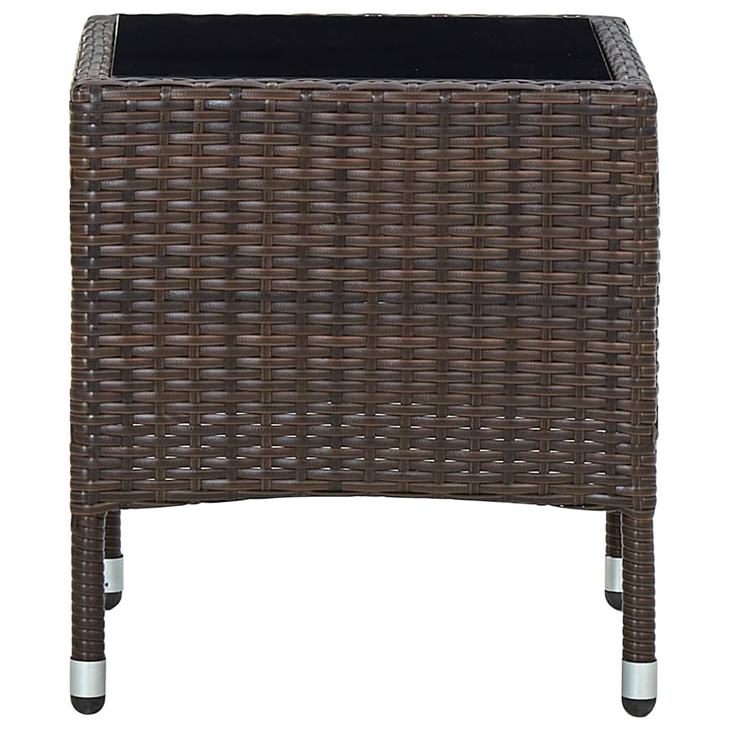 Tuintafel 40X40X45 Cm Poly Rattan Bruin
