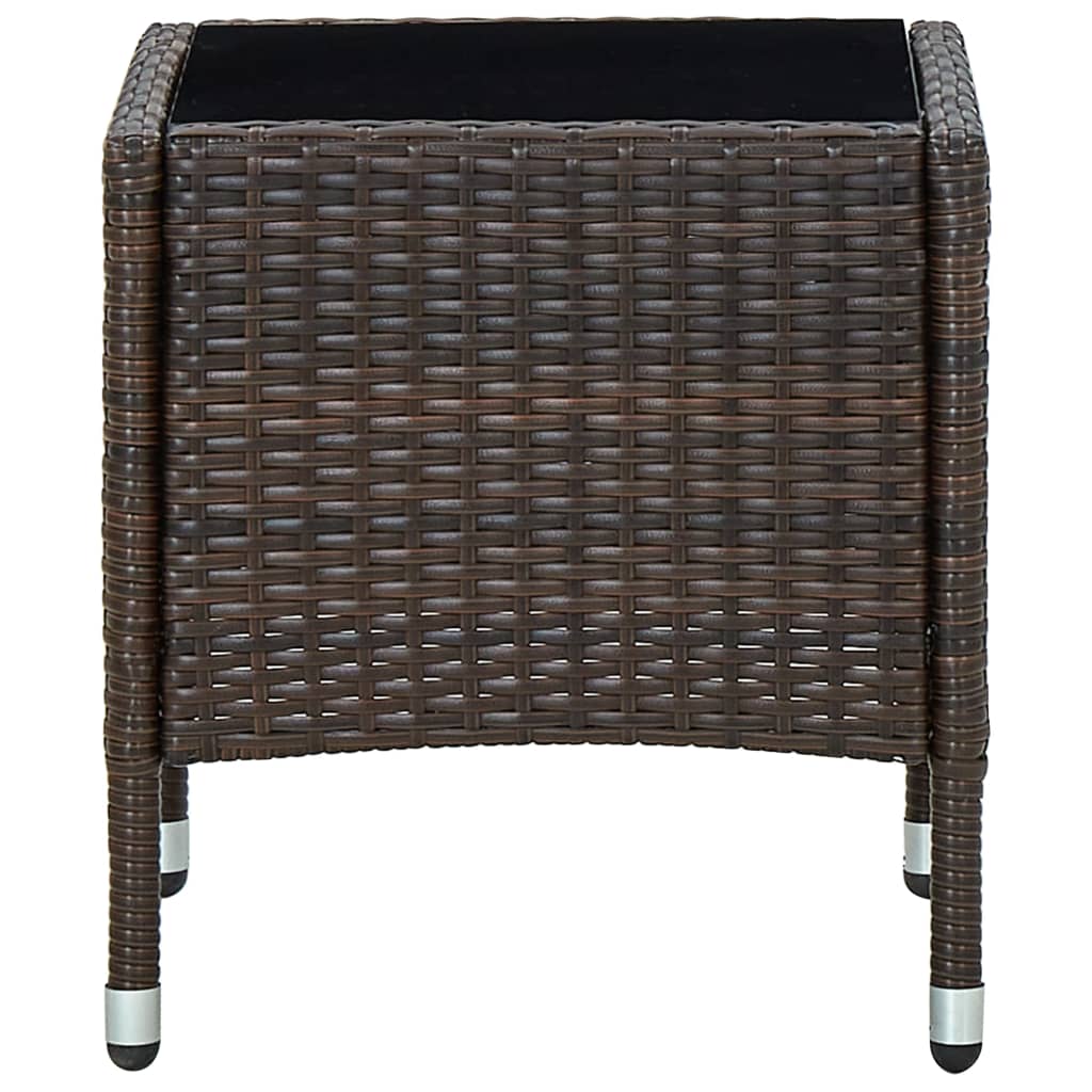 Tuintafel 40X40X45 Cm Poly Rattan Bruin