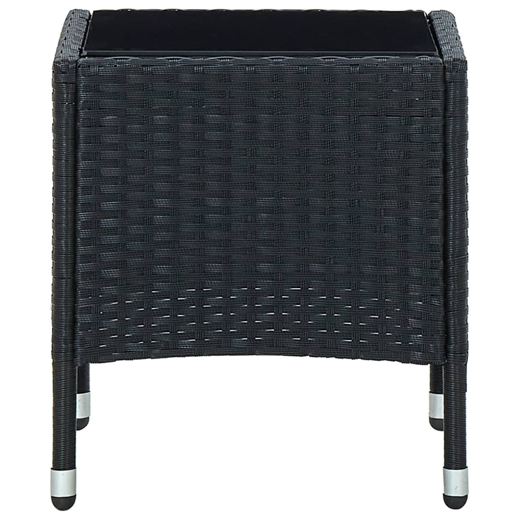 Tuintafel 40X40X45 Cm Poly Rattan Zwart