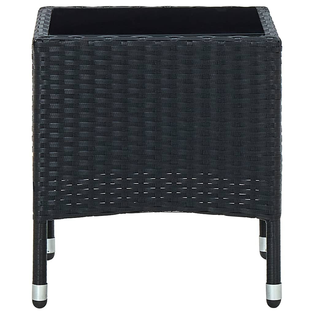 Tuintafel 40X40X45 Cm Poly Rattan Zwart