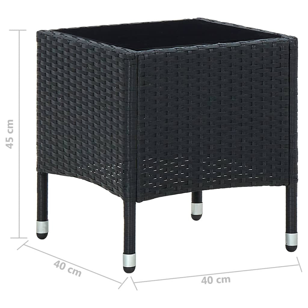 Tuintafel 40X40X45 Cm Poly Rattan Zwart