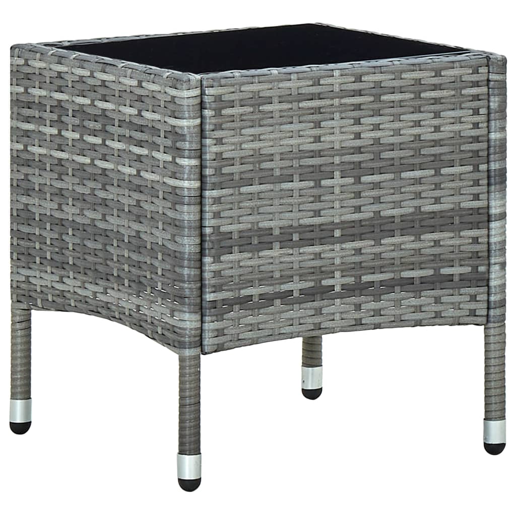 Tuintafel 40X40X45 Cm Poly Rattan Grijs