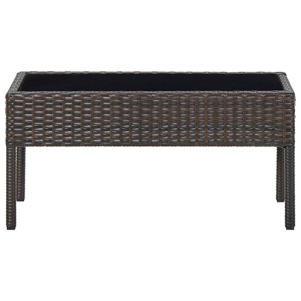 Tuintafel 75X40X37 Cm Poly Rattan Bruin