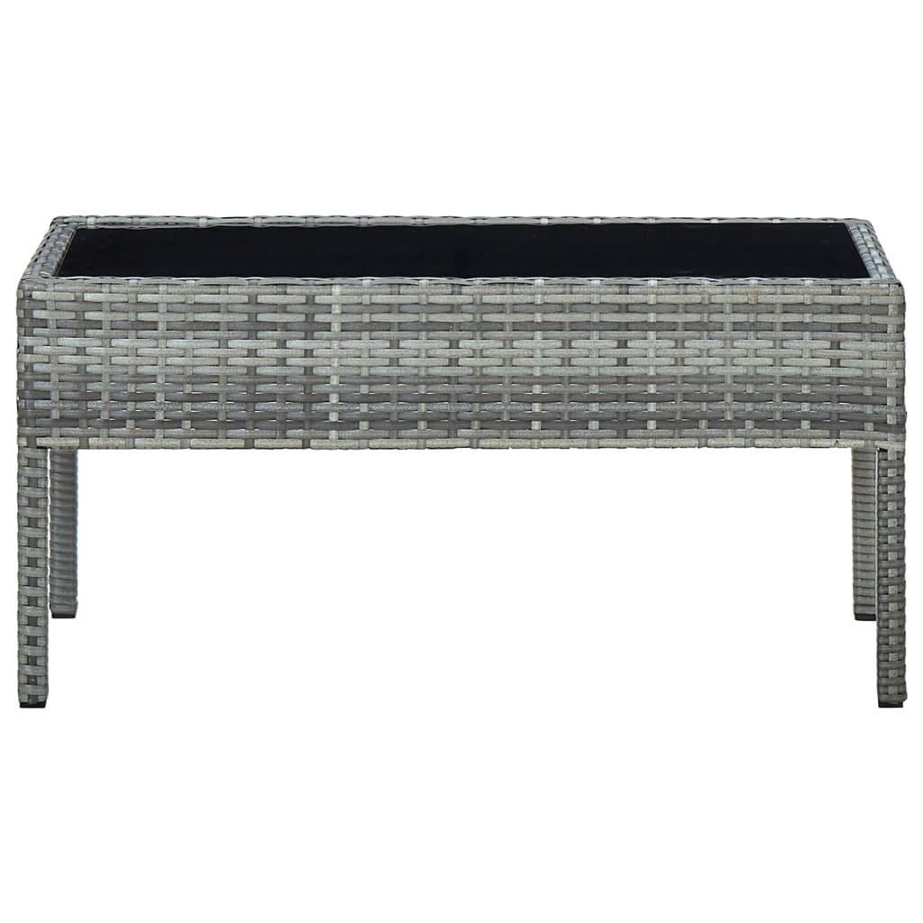 Tuintafel 75X40X37 Cm Poly Rattan Grijs