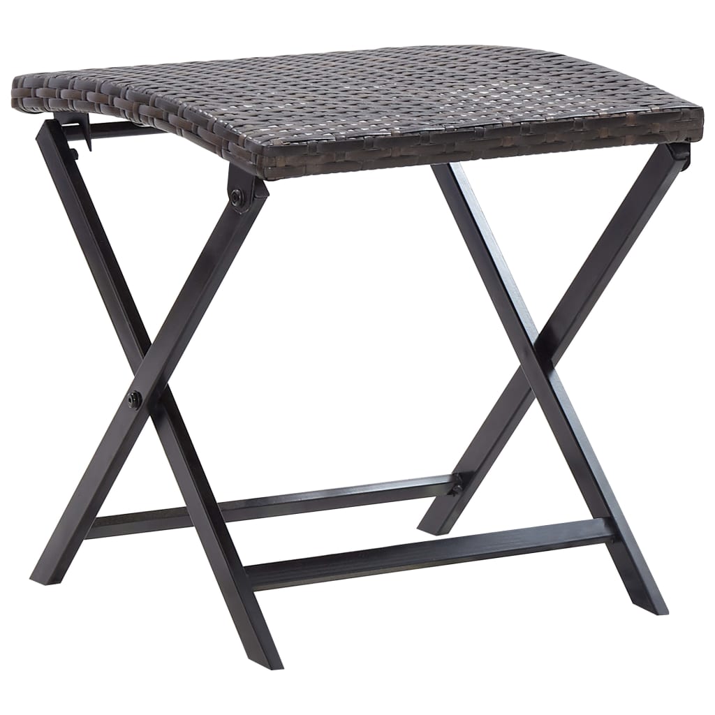 Kruk Inklapbaar Poly Rattan Bruin