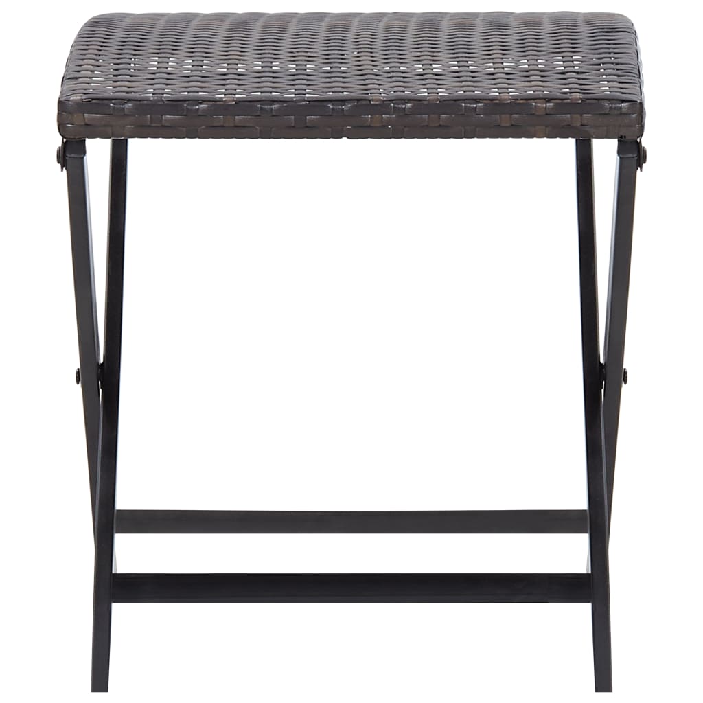 Kruk Inklapbaar Poly Rattan Bruin