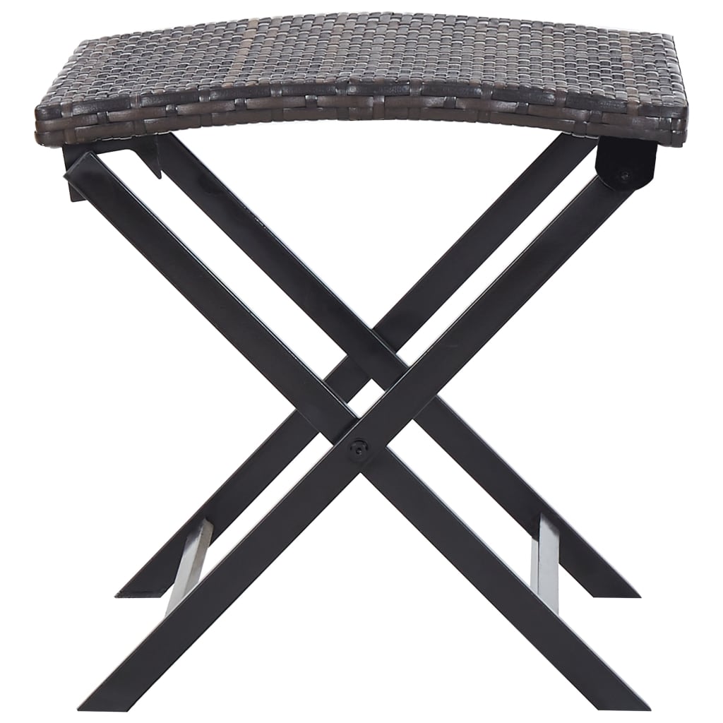 Kruk Inklapbaar Poly Rattan Bruin