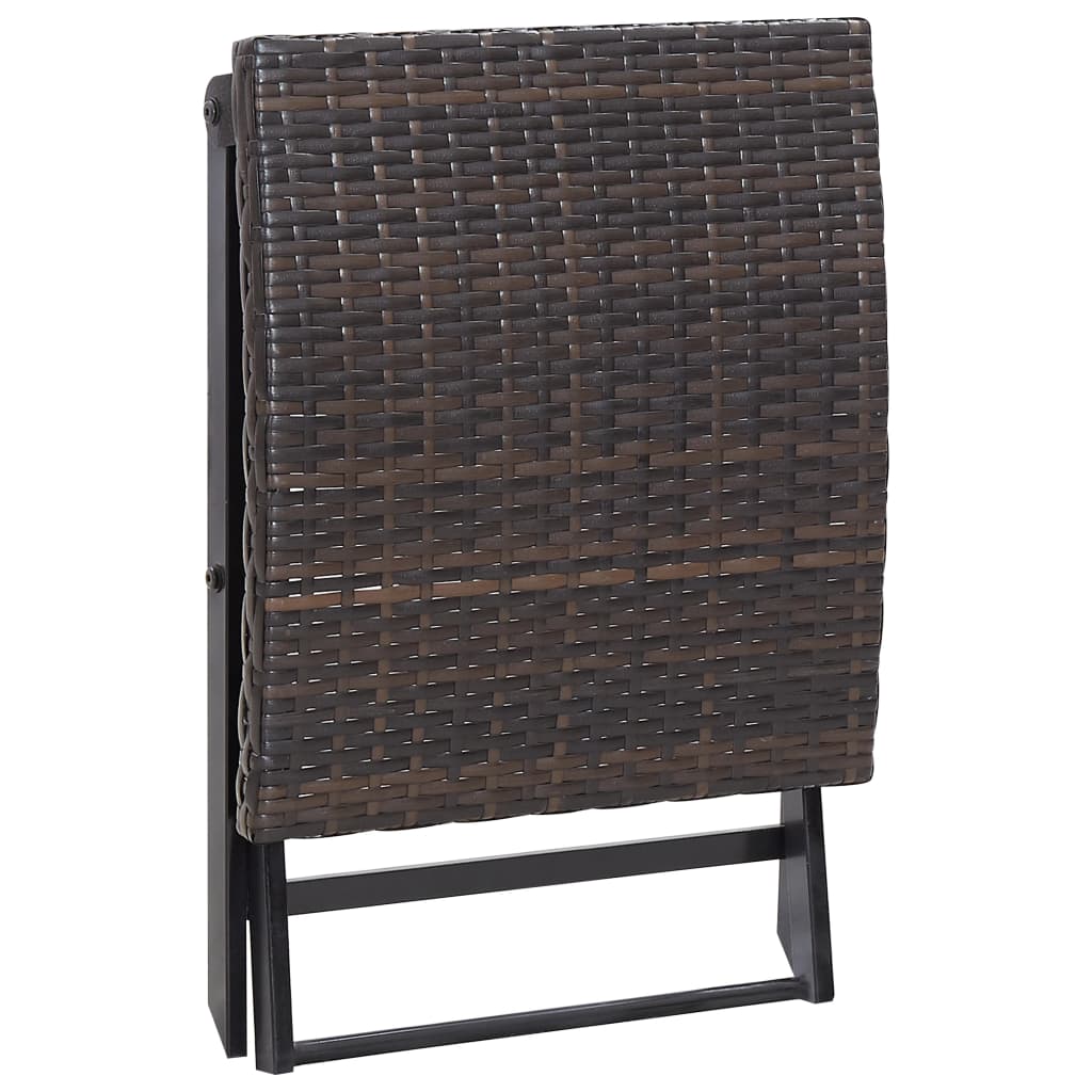 Kruk Inklapbaar Poly Rattan Bruin