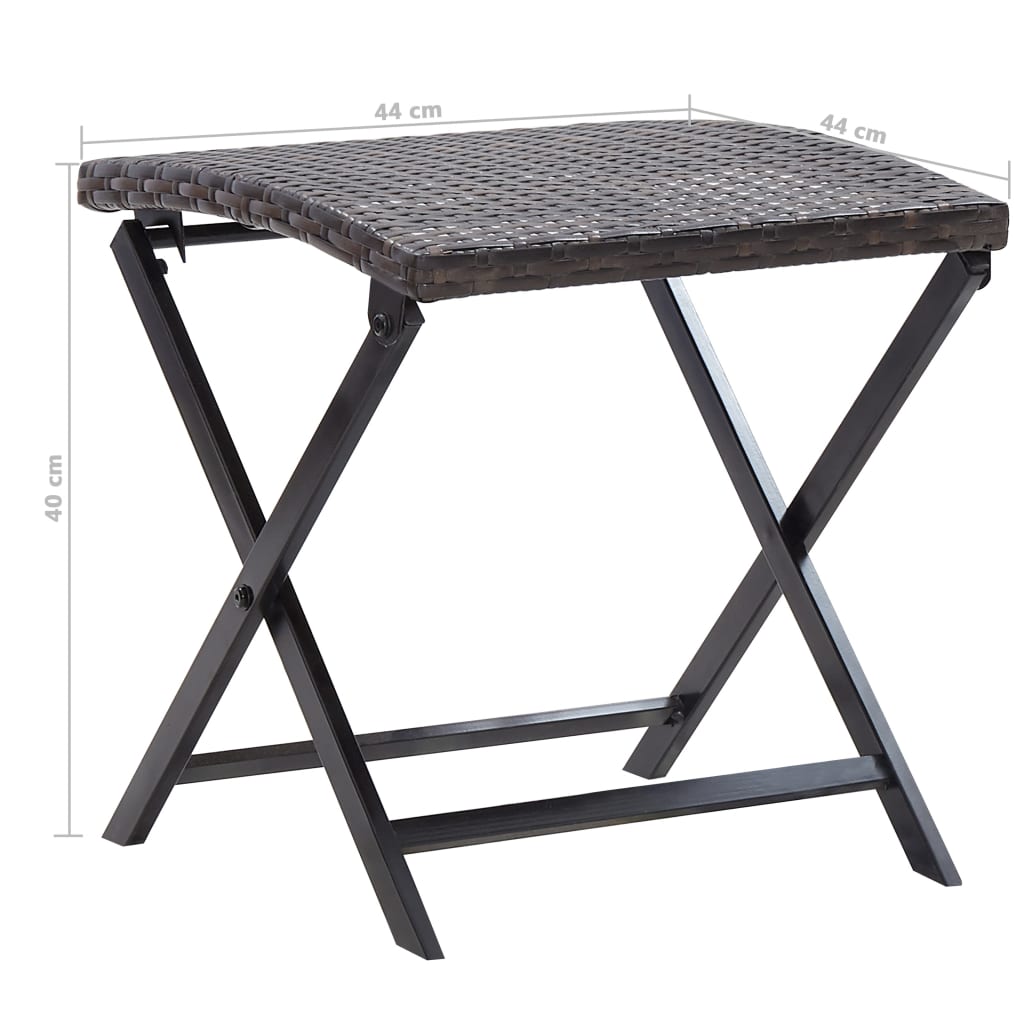 Kruk Inklapbaar Poly Rattan Bruin