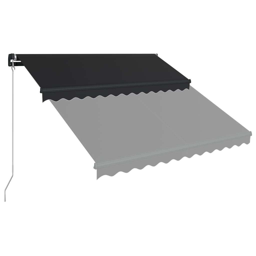 Luifel Handmatig Uittrekbaar Met Led 300X250 Cm Antraciet
