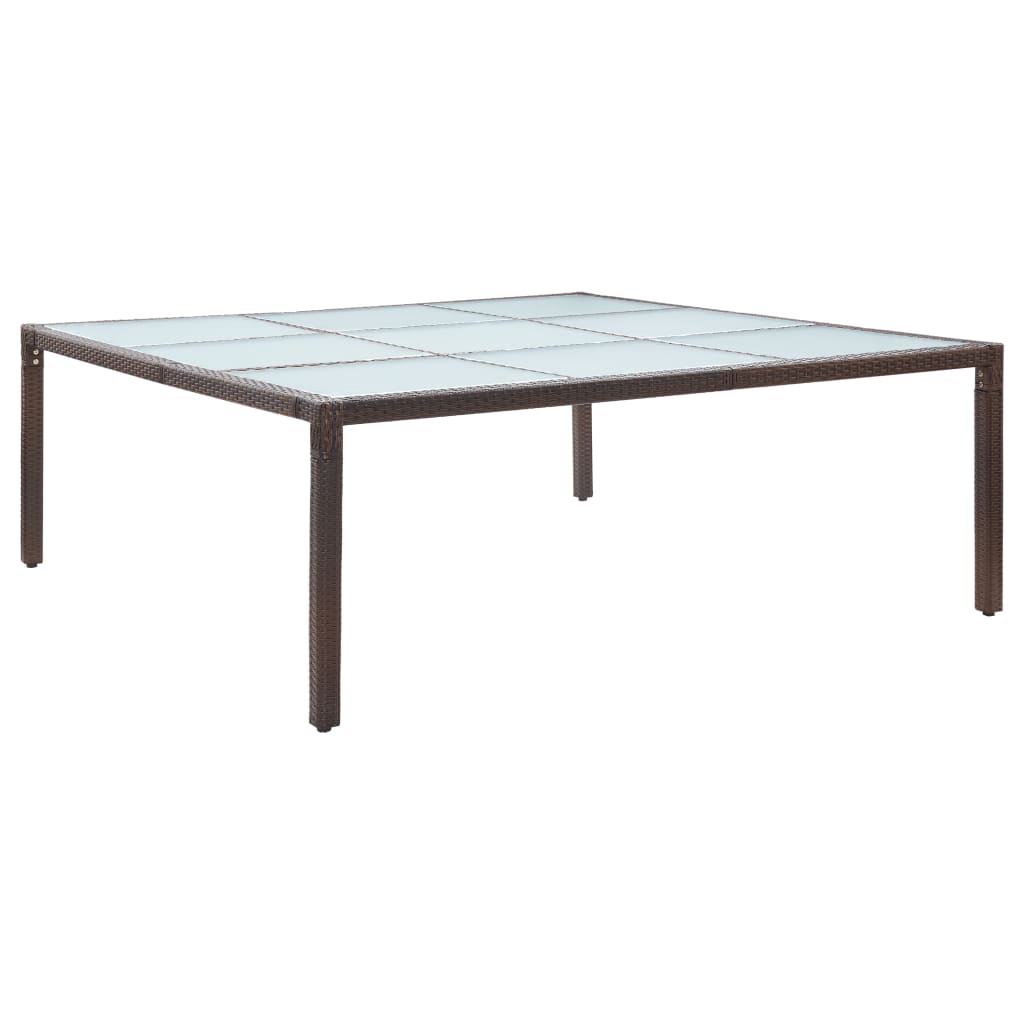 Tuintafel 200X200X74 Cm Poly Rattan Bruin