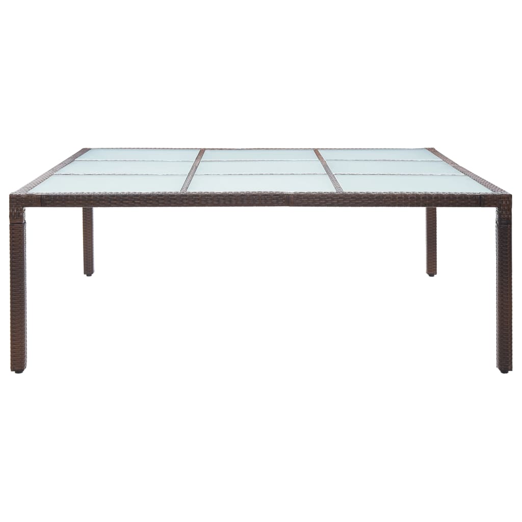 Tuintafel 200X200X74 Cm Poly Rattan Bruin