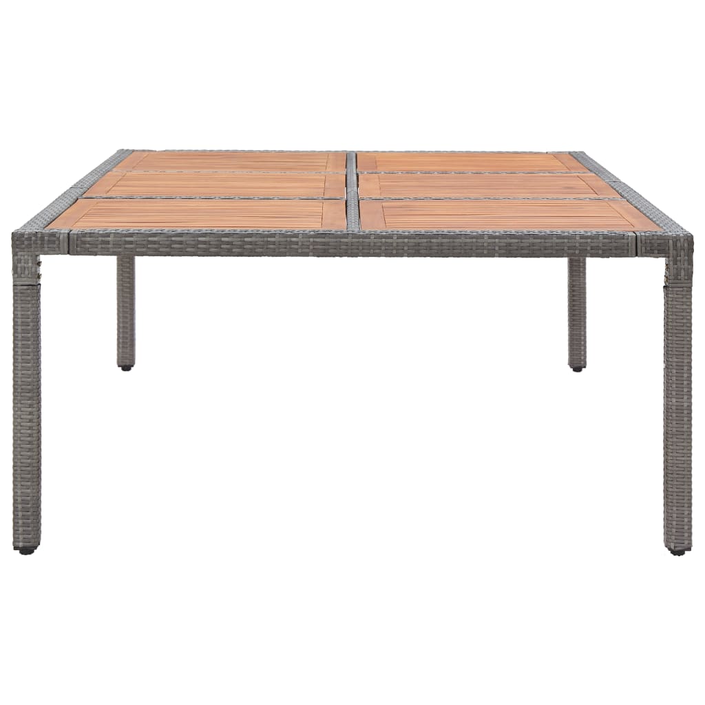 Tuintafel 200X150X74 Cm Poly Rattan En Massief Acaciahout Grijs