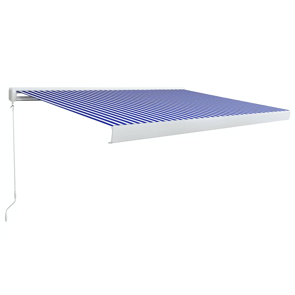 Luifel Handmatig 400X300 Cm Blauw En Wit