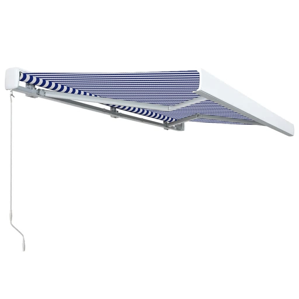 Luifel Handmatig 400X300 Cm Blauw En Wit