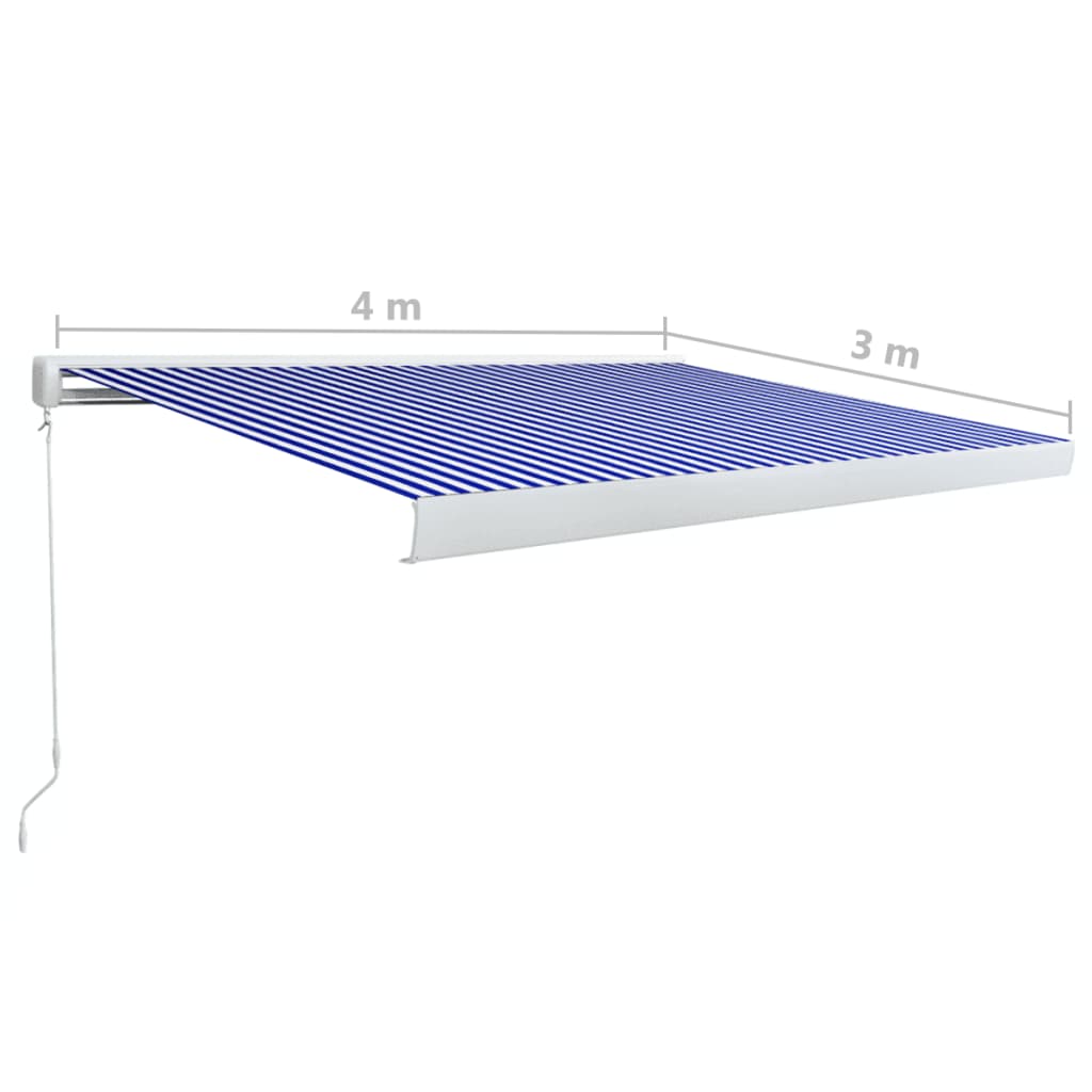 Luifel Handmatig 400X300 Cm Blauw En Wit