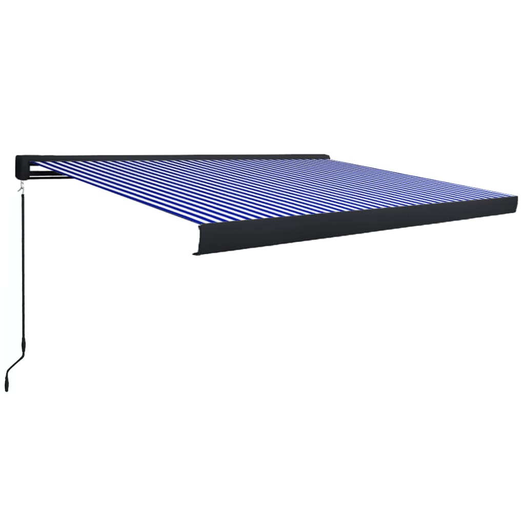 Luifel Handmatig 400X300 Cm Blauw En Wit