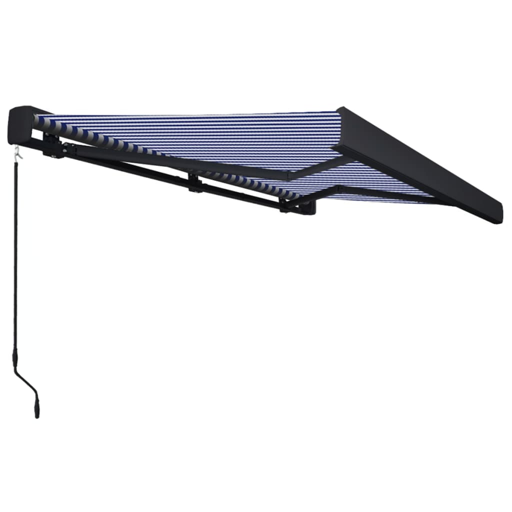 Luifel Handmatig 400X300 Cm Blauw En Wit